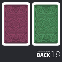 The reverse side of a playing card for blackjack other game with