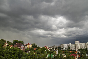over the city storm and rain