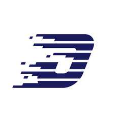 Fototapeta premium J letter logo with fast speed lines.