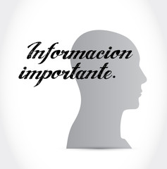important information thinking brain Spanish sign