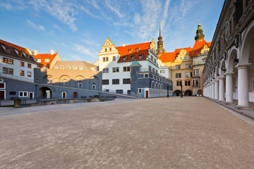 Historic architecture in the old town of Dresden, Germany.