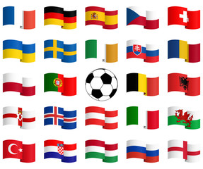 flags of national teams for soccer match