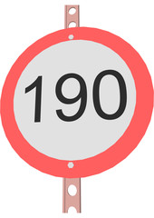 Traffic Sign Speed limit 190