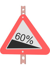 Traffic Sign Steep decline 60%