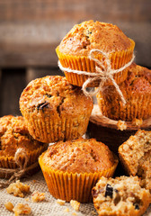 Fresh homemade delicious carrot muffins