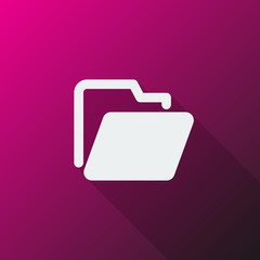 White Folder icon on pink background