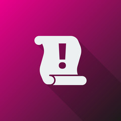 White Important Information icon on pink background