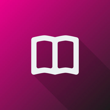 White Book icon on pink background