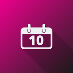 White Calendar icon on pink background