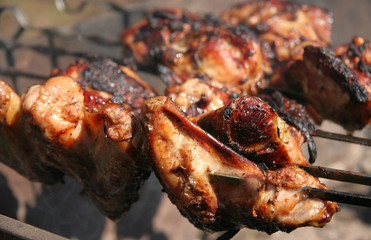 Cooking shashlik from meat