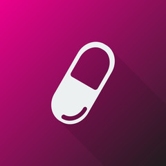 White Pill icon on pink background