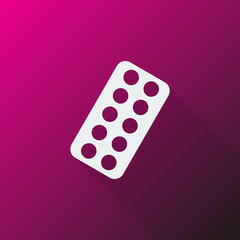 White Tablet Strip icon on pink background