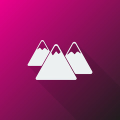 White Mountain icon on pink background