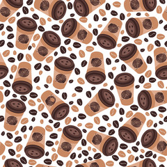 flat seamless pattern Cup of coffee