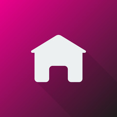 White Home icon on pink background