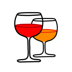 Alcohol drinks on white background