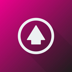 White Arrow Up icon on pink background