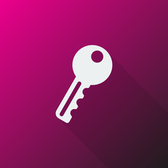 White Key icon on pink background