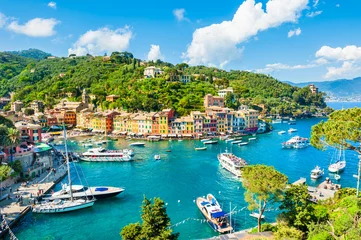 Fotobehang Liguria Prachtig uitzicht op Portofino, Ligurië, Italië