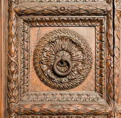 Old Hand Carved Door Panel
