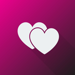White Love Sign icon on pink background