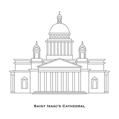 St. Petersburg - Saint Isaac's Cathedral in linear style, Saint Petersburg, Russia.