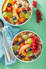 healthy breakfast quinoa with fruits berry nectarine blueberry g