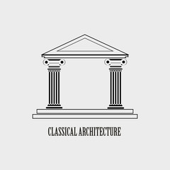 Bank building vector illustration.Portico an ancient temple. Ban