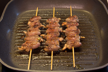 Шашлык из куриных сердечек