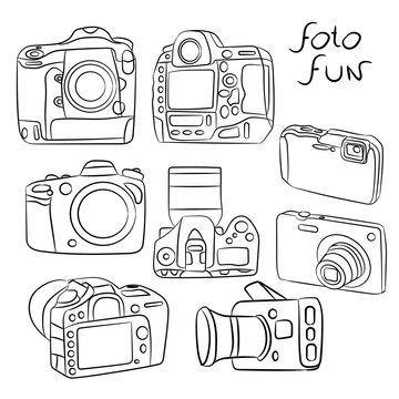 Digital SLR cameras with different angles Set