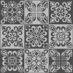 Tracery patchwork pattern Moroccan tiles ornaments