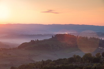 sunrise in Tuscany
