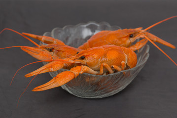 boiled crawfish in a plate