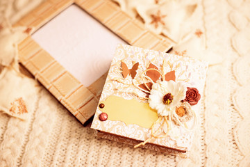 Presents on artistic copy space background