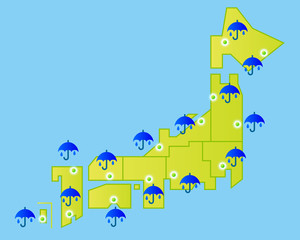 全国的に雨模様