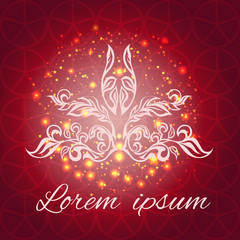  Shiny card, baroque ornament, pattern