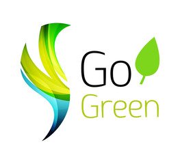 Colorful leaf logo. Geometric abstract icon. Nature or eco concept