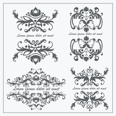 Set logos baroque ornament