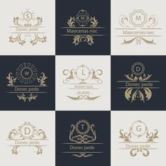 Design cards ornamental, decorative logos