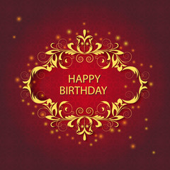 Shiny greeting card with pattern, floral ornament