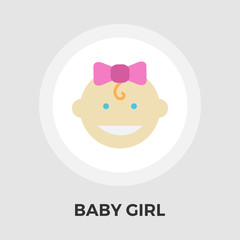 Baby girl Vector Flat Icon