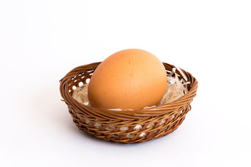 Egg basket white background.