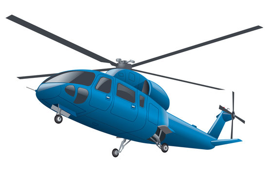 flying blue helicopter