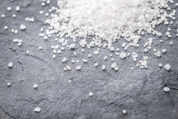 Gorka of sea salt on black slate