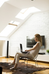 Fototapeta premium Woman on a laptop