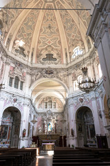 The interior of the Sanctuary in Cherasco, Italy
