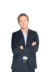 handsome man in suit isolated