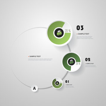 Circle Infographic Design with Pie Chart - Eco