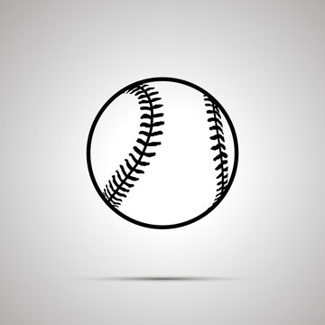 Baseball ball simple black icon