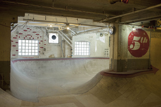 View of basement skate park